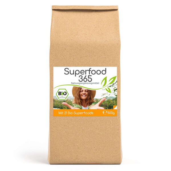 Superfood 365 Bio 500g Pulver- mit 21 Bio-Superfoods