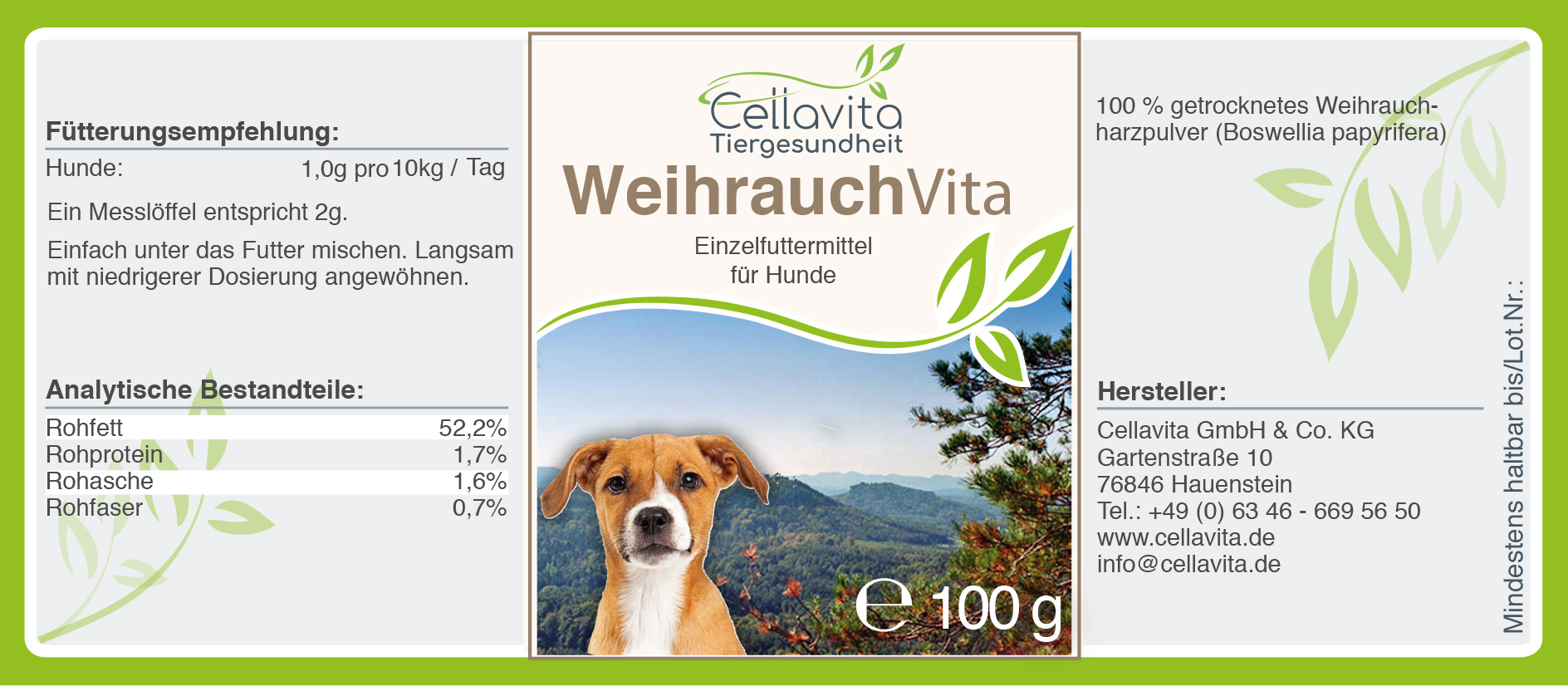 Weihrauch 100g für Hunde