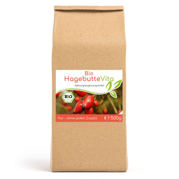 Bio Hagebutte Vita - 500g Pulver (vegan) Vorratsbeutel