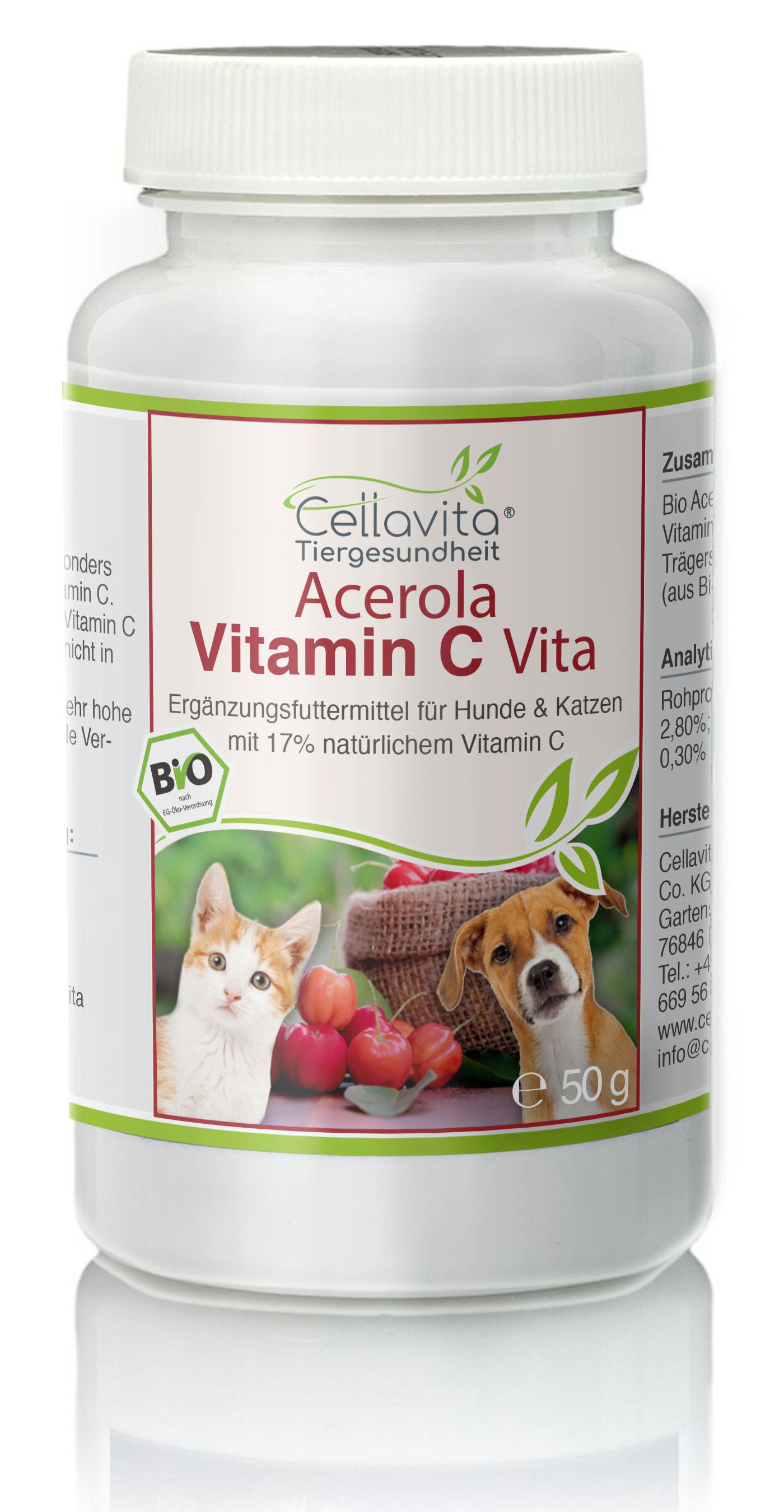 CellaVet Acerola Vitamin C 50g für Hunde &amp; Katze Zusatzstoffe BARF