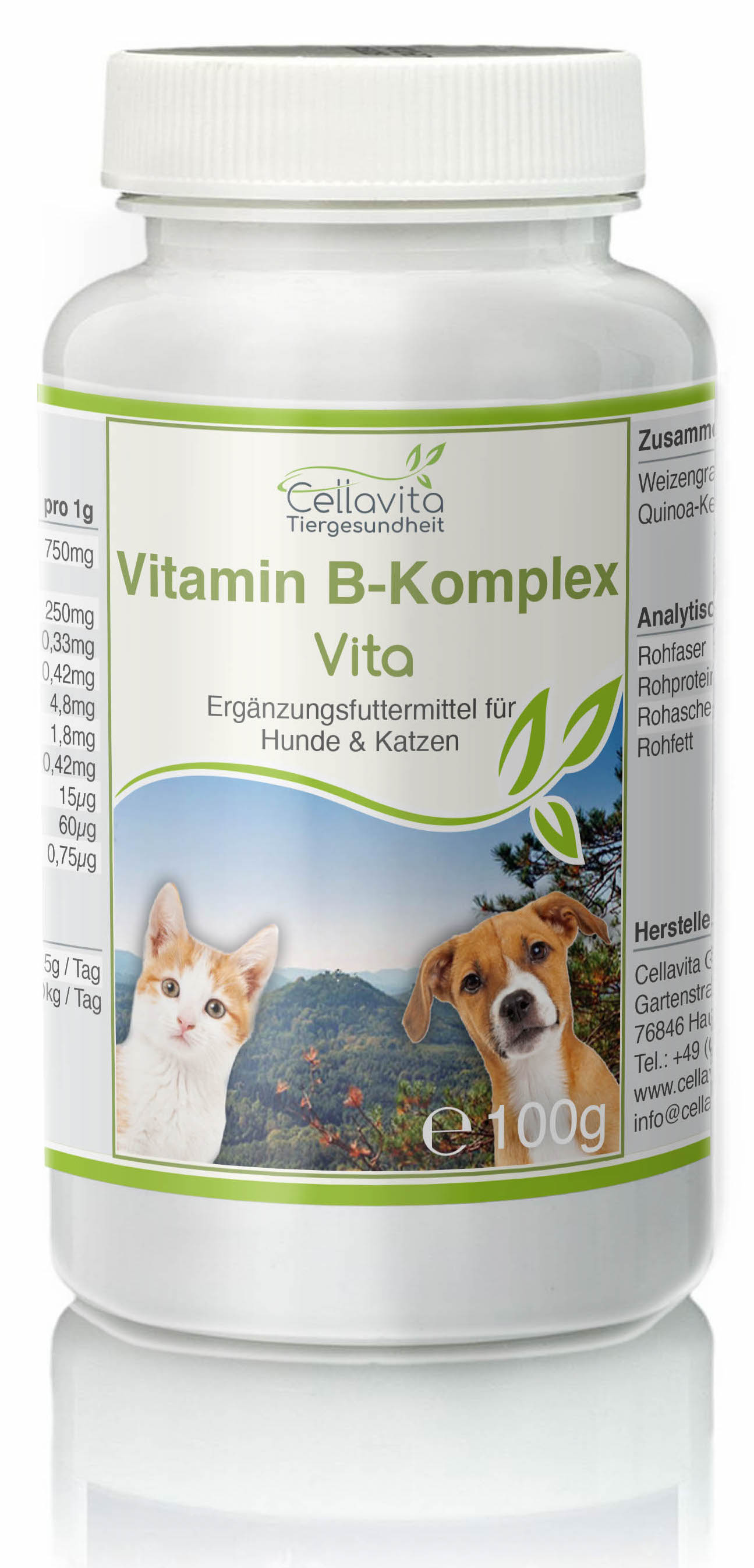CellaVet Vitamin BKomplex 100g für Hunde &amp; Katze Immunsystem