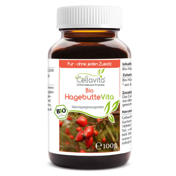 Bio Hagebutte Vita - 100g Pulver (vegan) im Glas